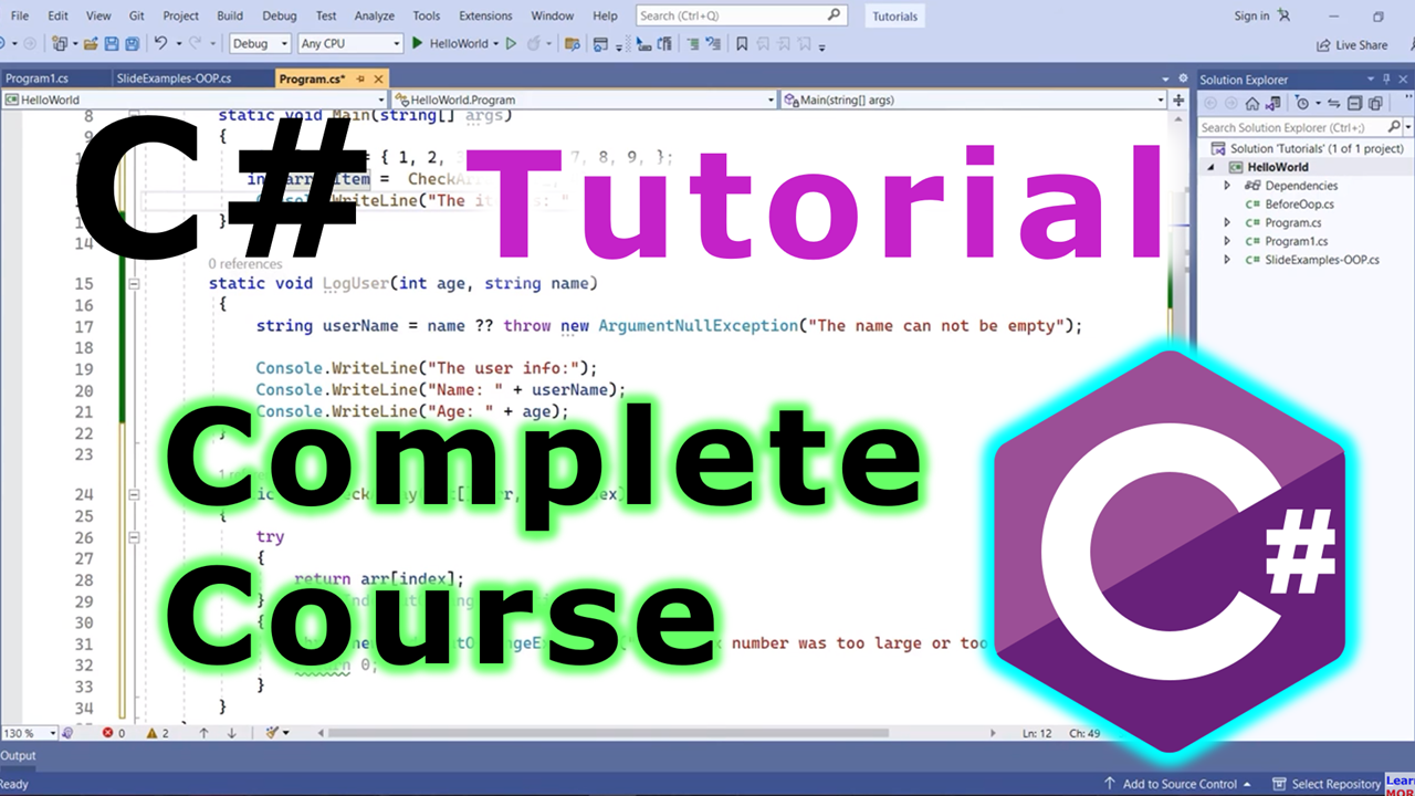 C# Programming Full Course Online Free For Beginners